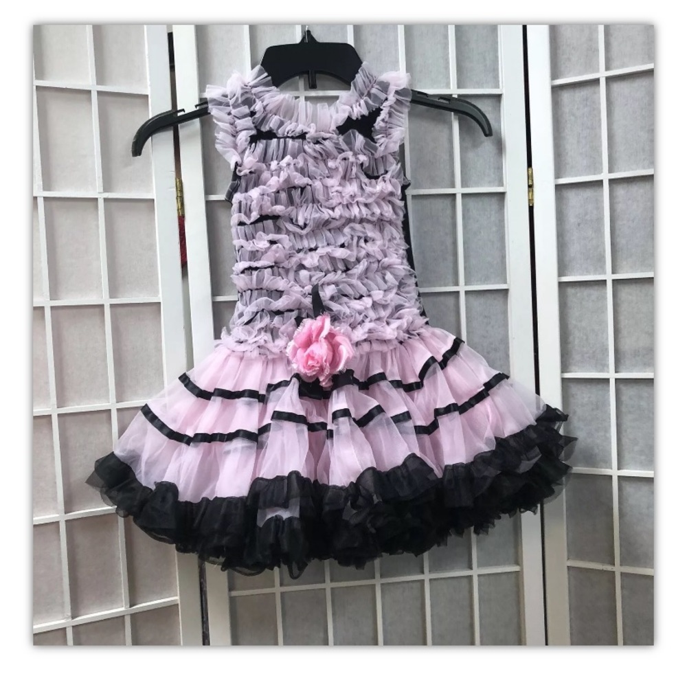 Popatu, girl, dress, black/pink, tutu, size S.: